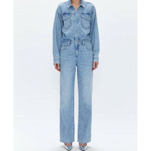 pistola Pants - pistola Light Blue Denim Jumpsuit